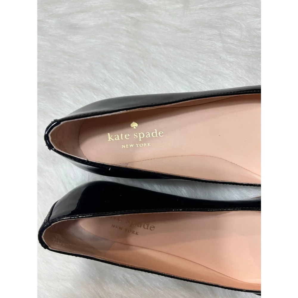 Kate Spade New York Patent Leather Nancy Flats Black Women Size 6.5 - Picture 5 of 7